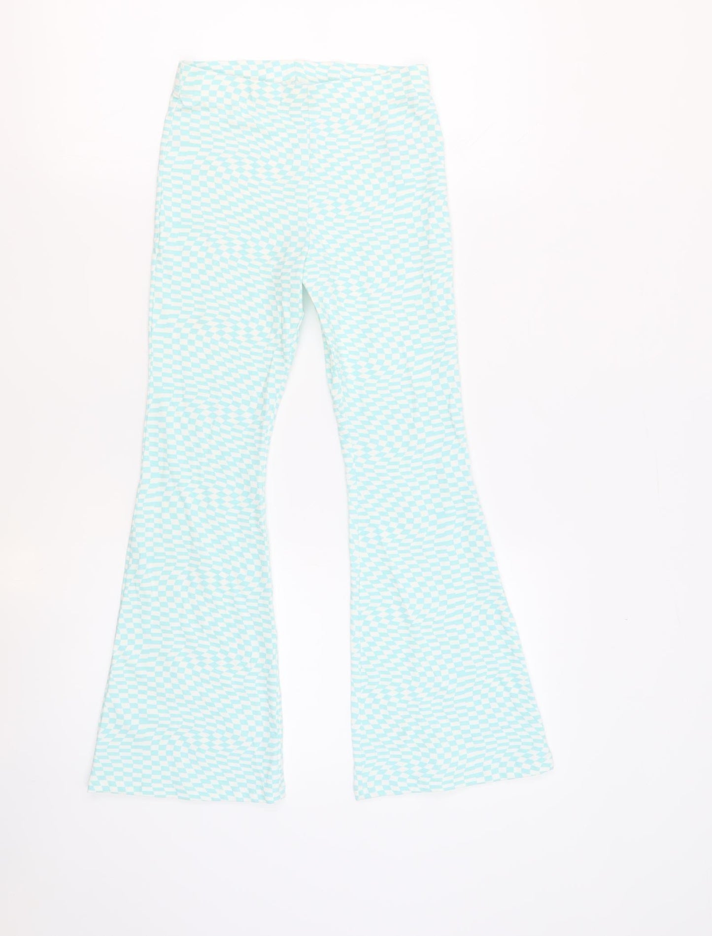 Marks and Spencer Girls White Geometric Cotton Capri Trousers Size 11-12 Years L25 in Regular Pullover