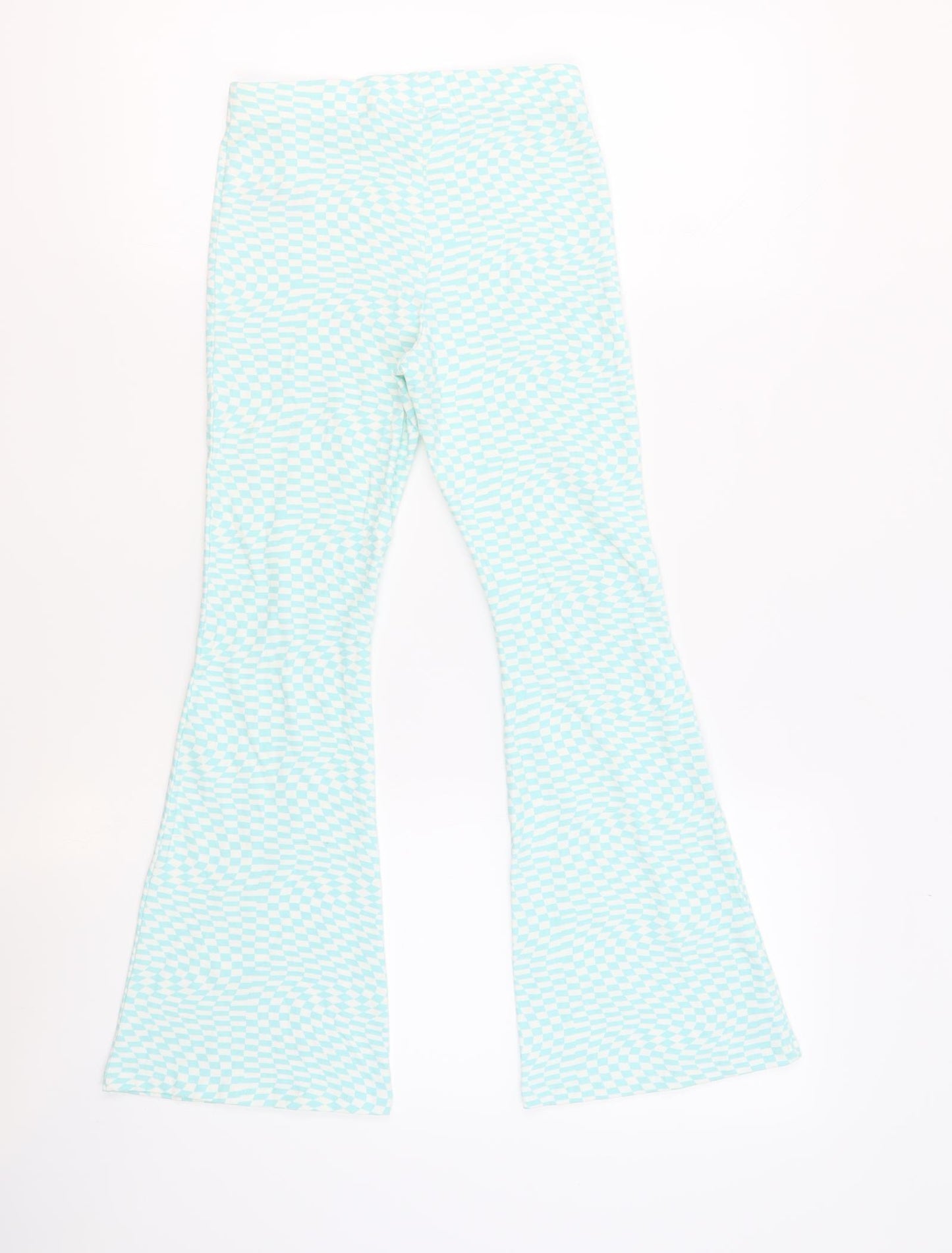 Marks and Spencer Girls White Geometric Cotton Capri Trousers Size 11-12 Years L25 in Regular Pullover