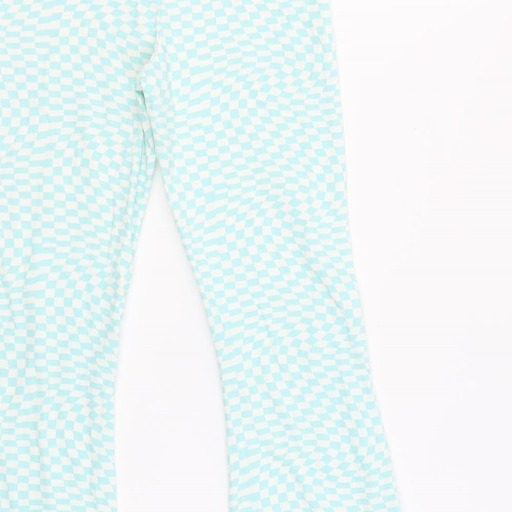 Marks and Spencer Girls White Geometric Cotton Capri Trousers Size 11-12 Years L25 in Regular Pullover