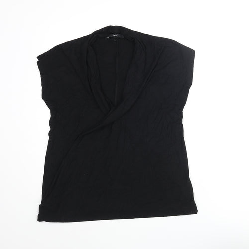 NEXT Womens Black Viscose Basic Blouse Size 12 V-Neck