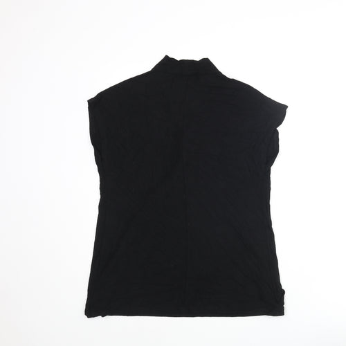 NEXT Womens Black Viscose Basic Blouse Size 12 V-Neck