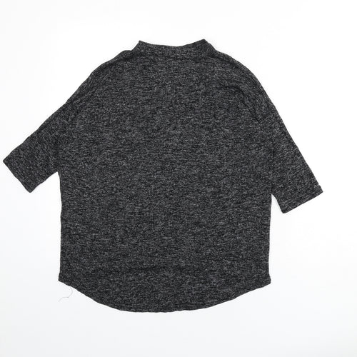 newl Womens Grey Viscose Basic T-Shirt Size S V-Neck