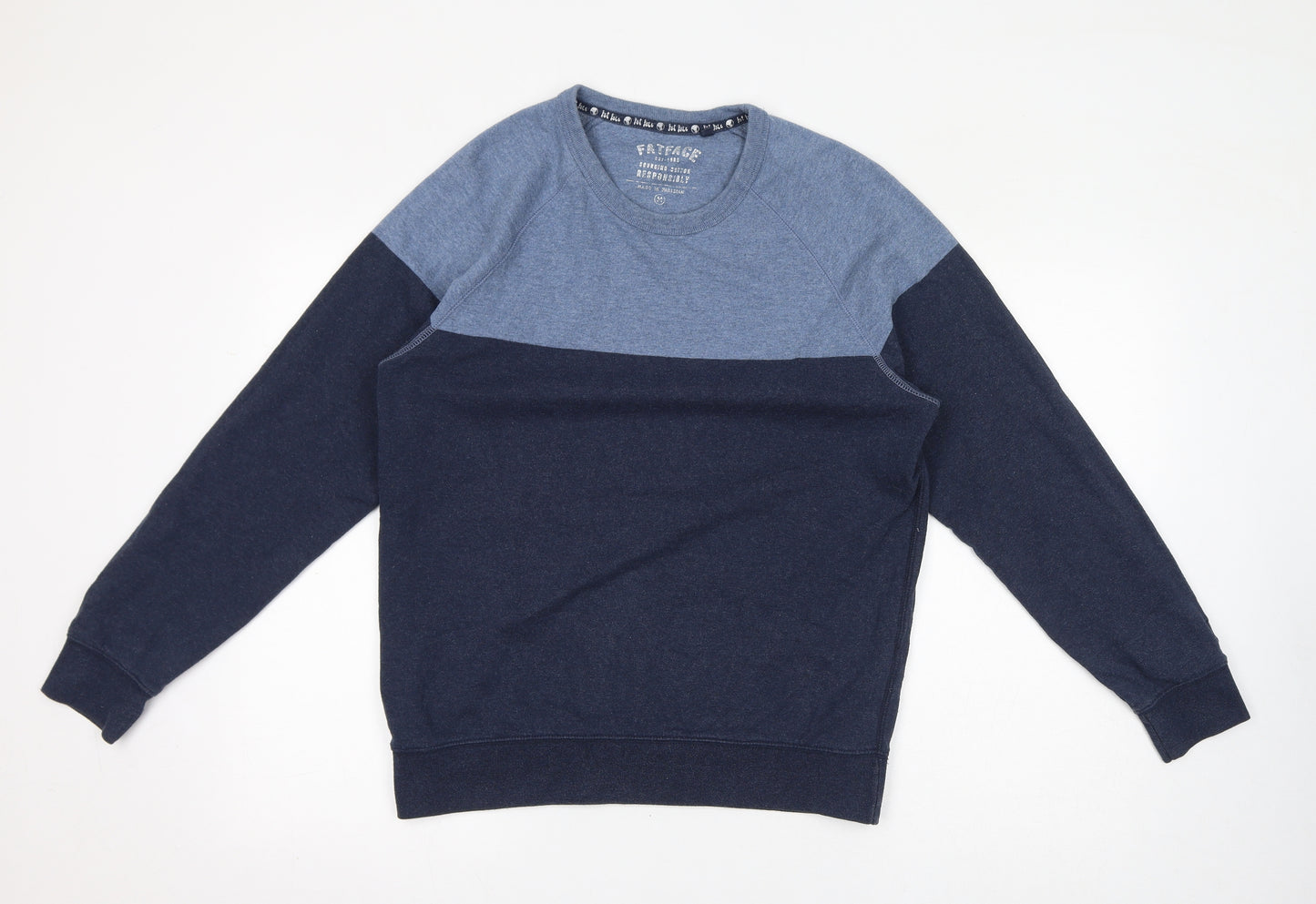 Fat Face Mens Blue Cotton Pullover Sweatshirt Size M