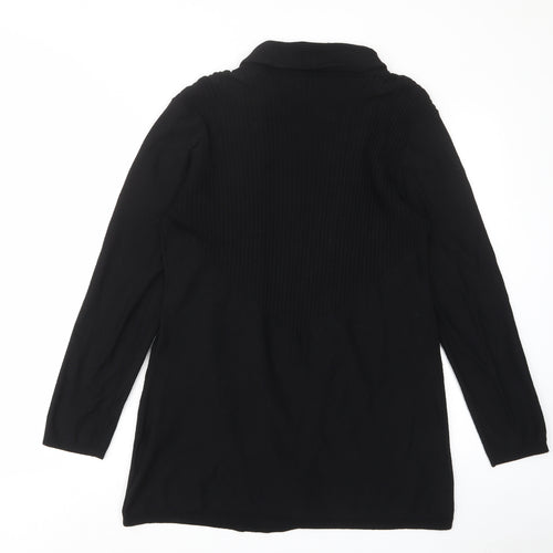 Paramour Womens Black V-Neck Viscose Cardigan Jumper Size L - Open