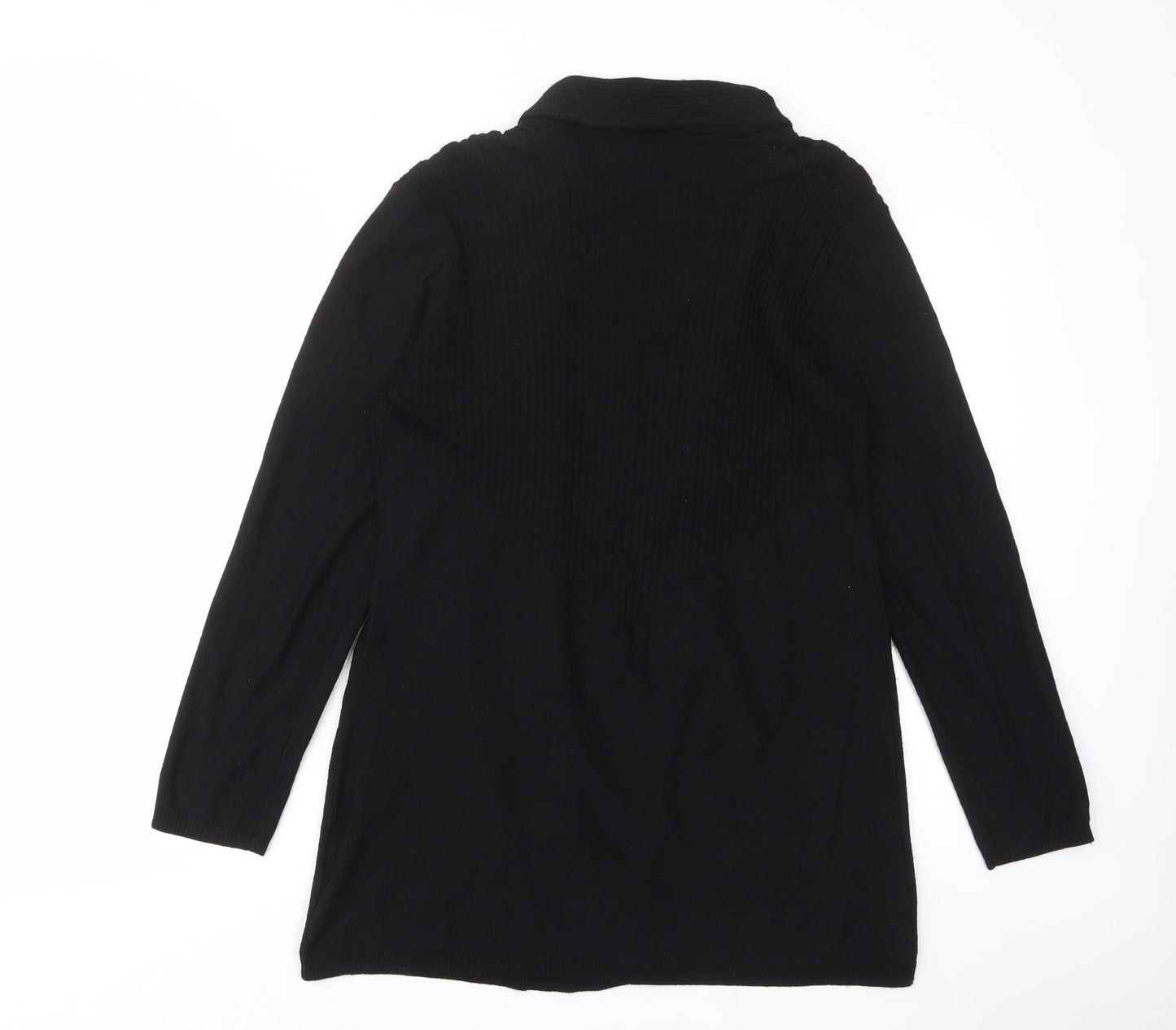 Paramour Womens Black V-Neck Viscose Cardigan Jumper Size L - Open