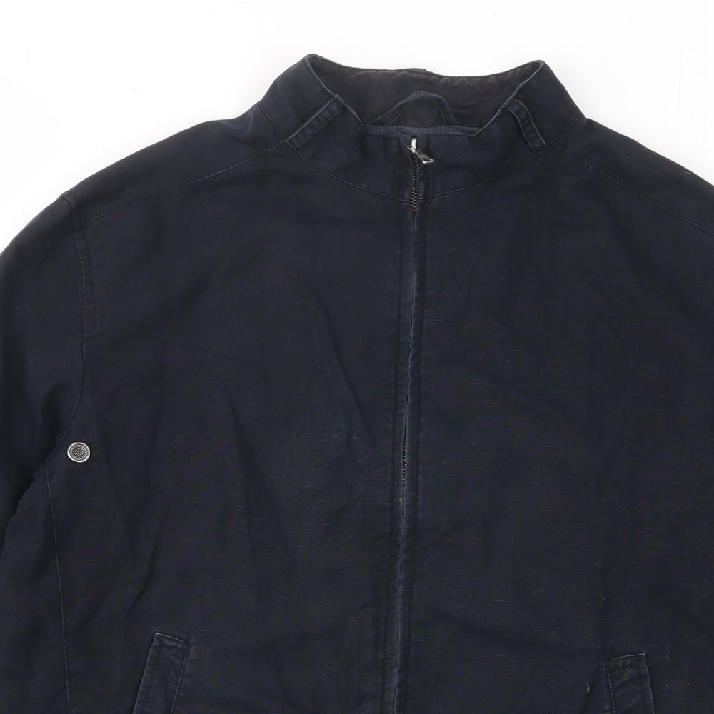 Zara Mens Blue Jacket Size M Zip - Pockets