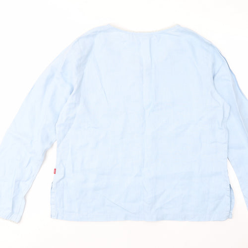 Vackney Womens Blue Polyester Basic T-Shirt Size L Crew Neck