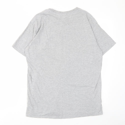 Boohoo Womens Grey Cotton Basic T-Shirt Size L Crew Neck