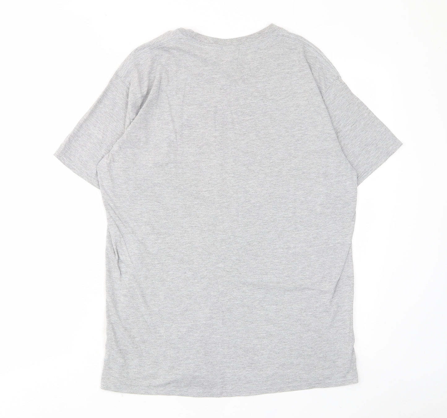 Boohoo Womens Grey Cotton Basic T-Shirt Size L Crew Neck