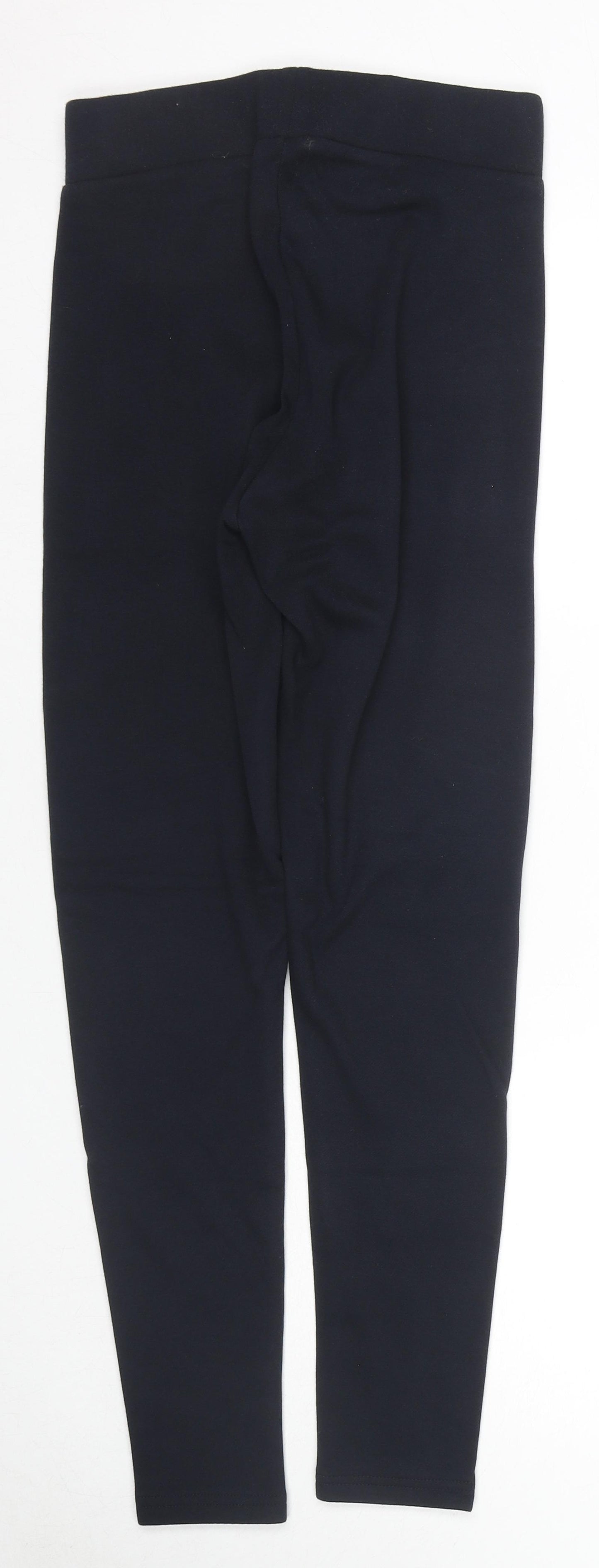 Marks and Spencer Womens Blue Polyester Pedal Pusher Leggings Size 8 L27 in - Thermal