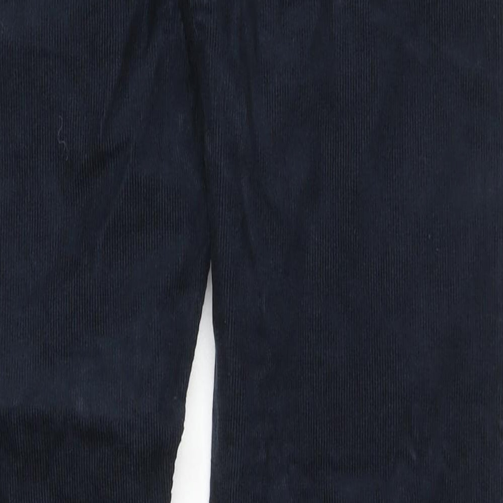 Marks and Spencer Mens Blue Cotton Trousers Size 30 in L31 in Slim Zip