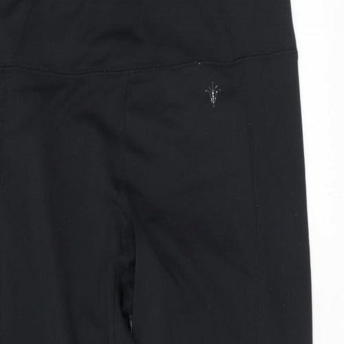 Marks and Spencer Womens Black Polyester Cropped Leggings Size 12 L17 in Regular Pullover - Running