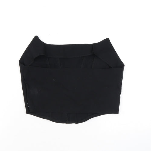 ASOS Womens Black Viscose Cropped Blouse Size 12 Off the Shoulder - Open Back