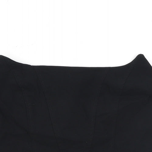 ASOS Womens Black Viscose Cropped Blouse Size 12 Off the Shoulder - Open Back