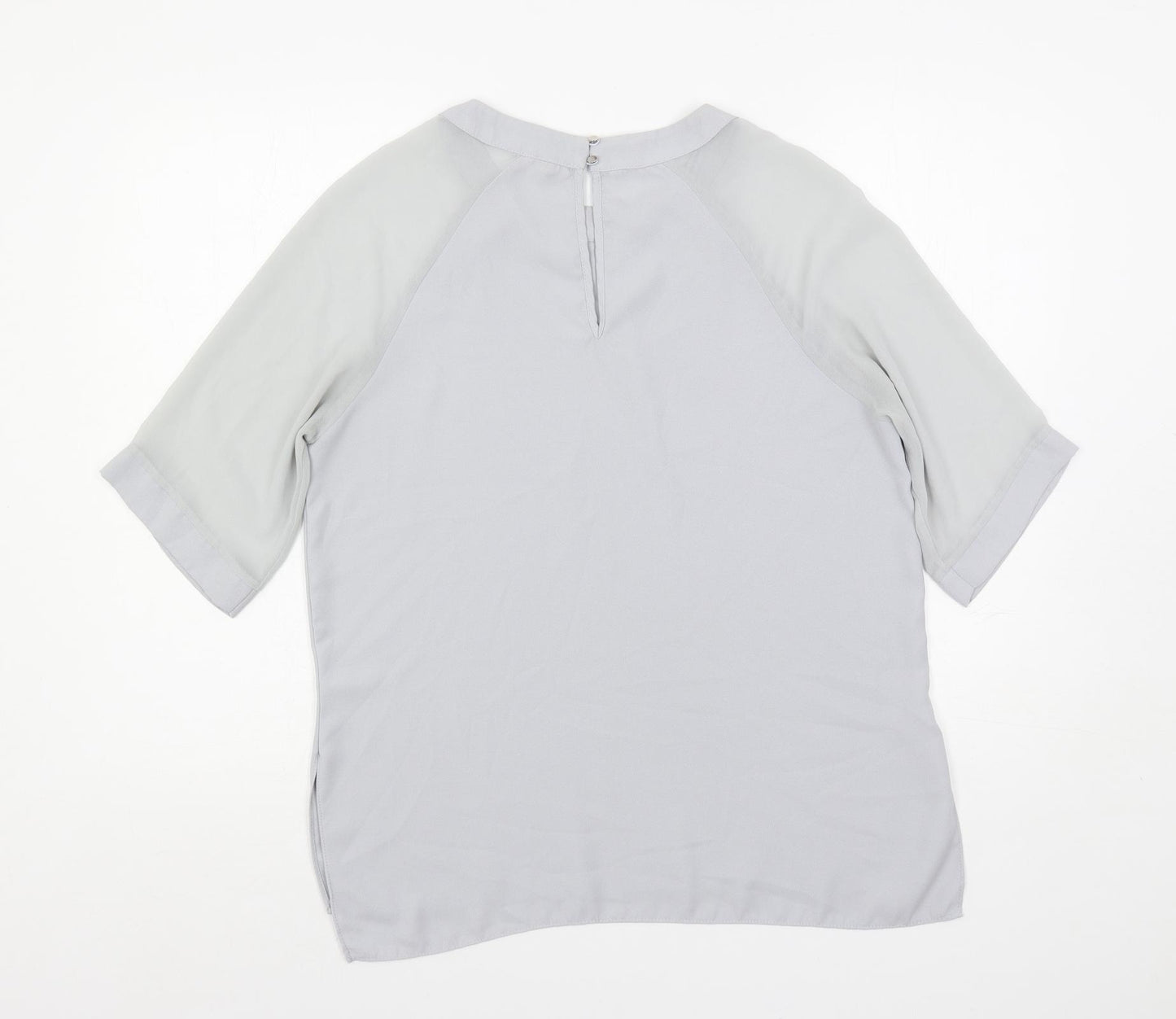 River Island Womens Grey Polyester Basic Blouse Size 12 Round Neck