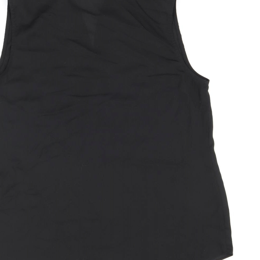Wallis Womens Black Polyester Basic Blouse Size 12 V-Neck