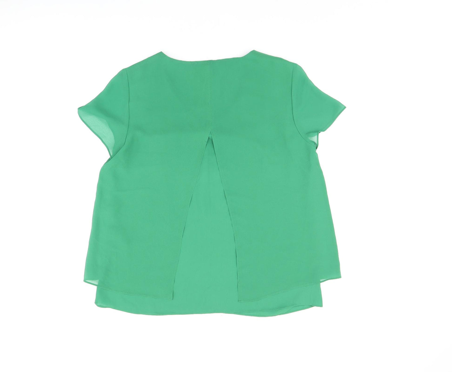 s.Oliver Womens Green Polyester Basic Blouse Size 12 V-Neck