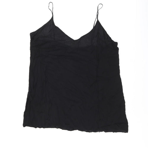 H&M Womens Black Viscose Camisole Tank Size L V-Neck