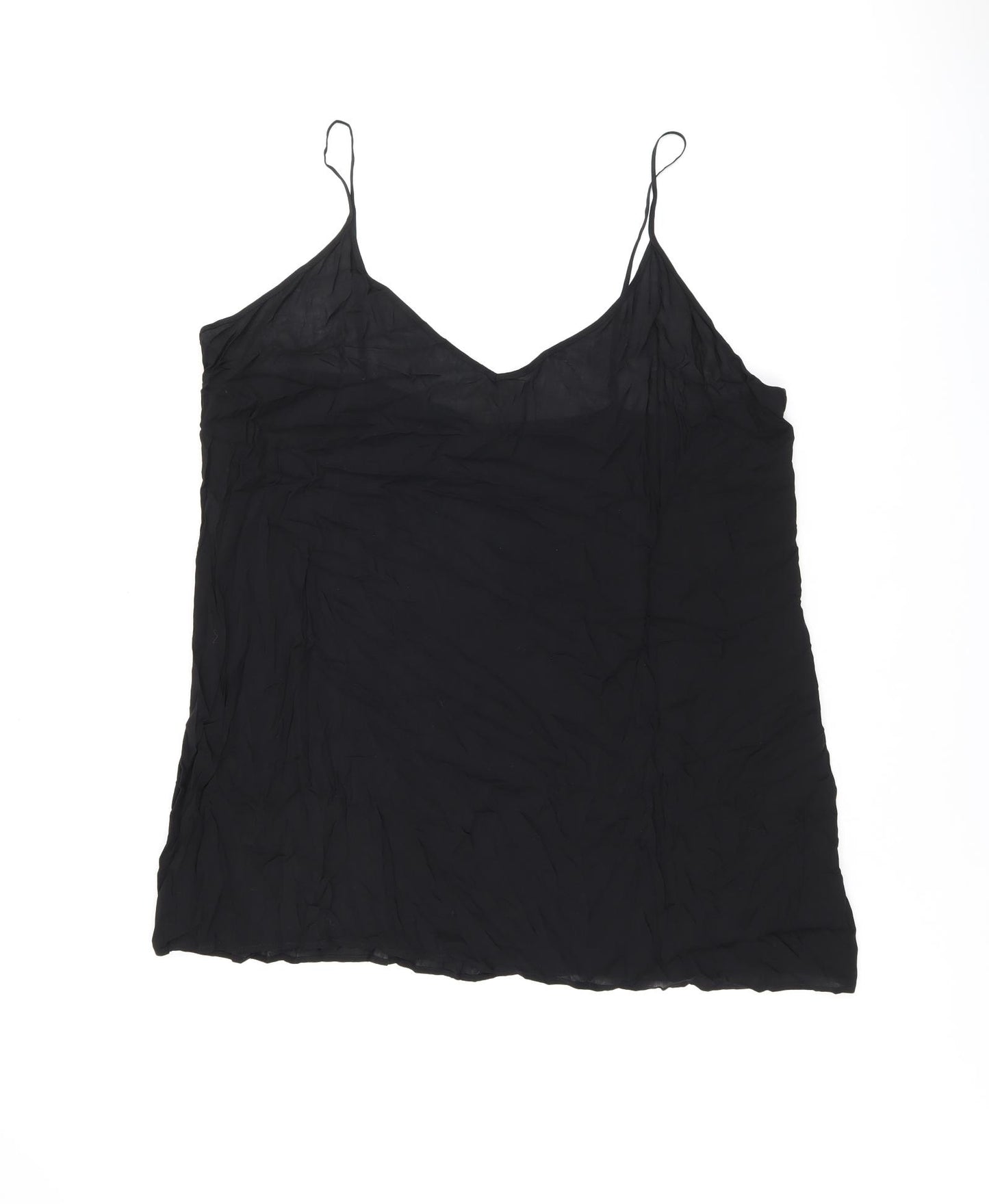 H&M Womens Black Viscose Camisole Tank Size L V-Neck