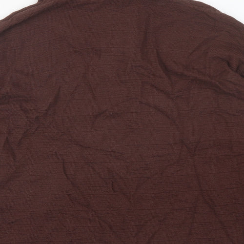 Marks and Spencer Womens Brown Cotton Basic Blouse Size 16 V-Neck