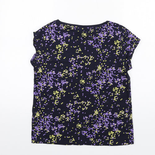 Esprit Womens Multicoloured Floral Cotton Basic T-Shirt Size S Round Neck