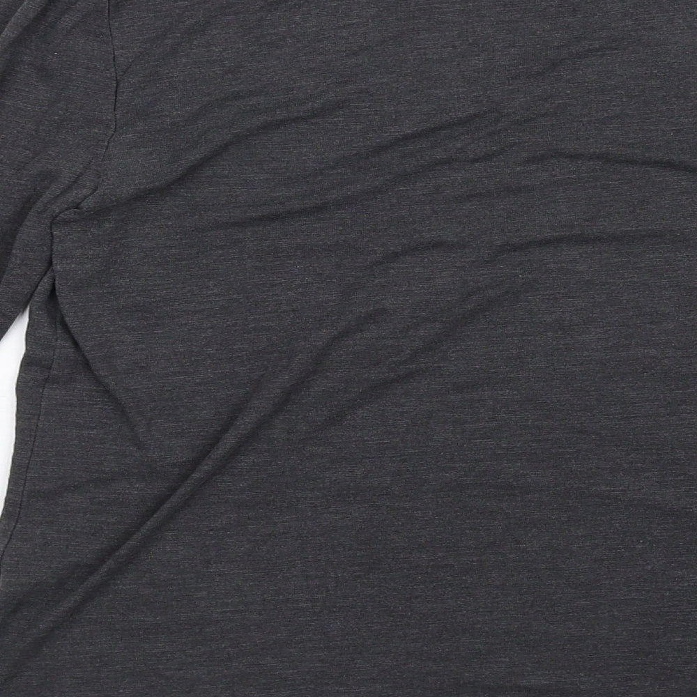 Esprit Womens Grey Polyester Basic T-Shirt Size S Mock Neck