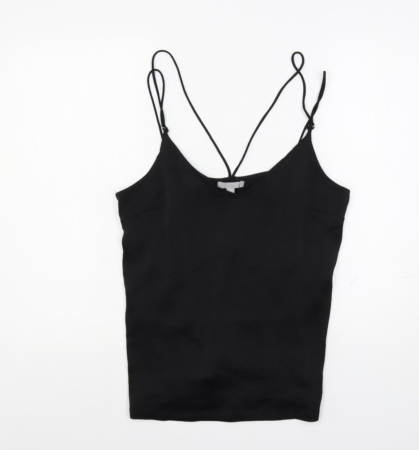 H&M Womens Black Polyester Camisole Tank Size S Scoop Neck - Strappy