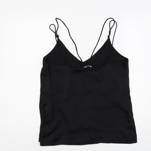 H&M Womens Black Polyester Camisole Tank Size S Scoop Neck - Strappy