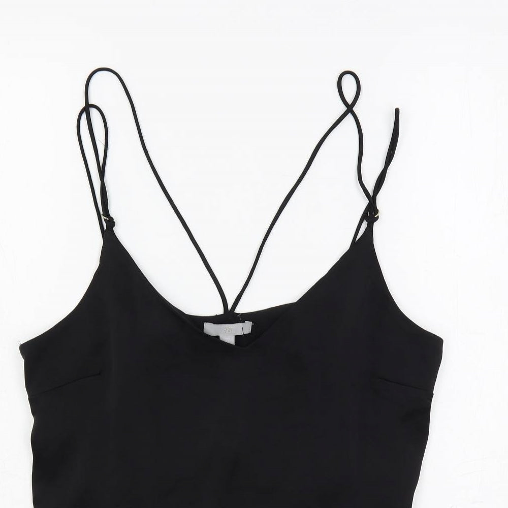 H&M Womens Black Polyester Camisole Tank Size S Scoop Neck - Strappy