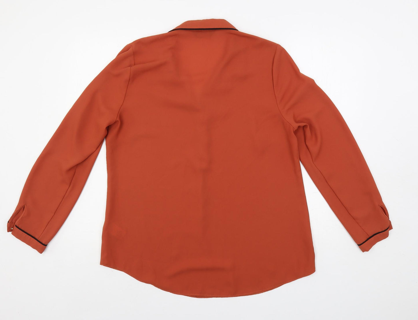Dorothy Perkins Womens Orange Polyester Basic Blouse Size 16 Collared