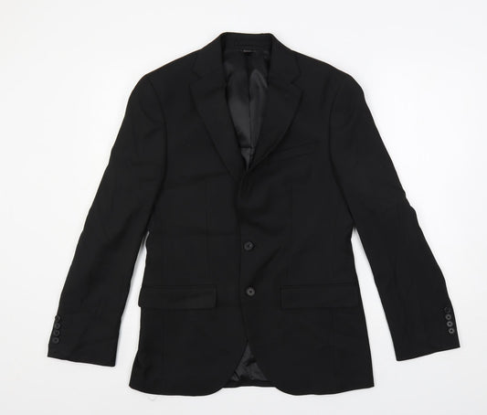 Marks and Spencer Mens Black Polyester Jacket Suit Jacket Size 36 Regular