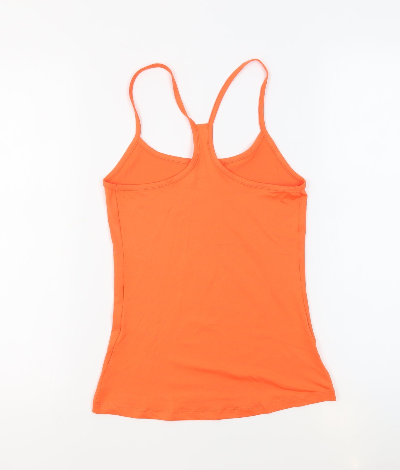 GOODMOVE Womens Orange Polyester Basic Tank Size 8 Round Neck Pullover