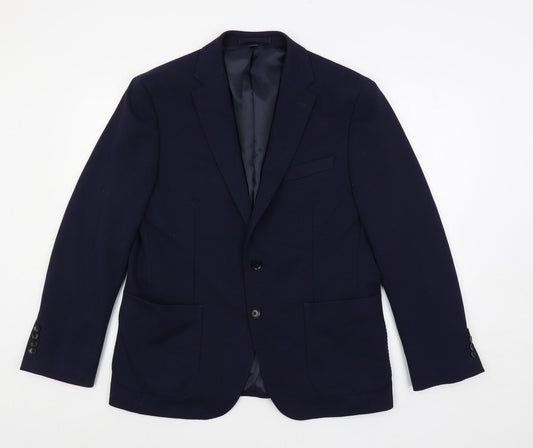 Marks and Spencer Mens Blue Polyamide Jacket Blazer Size 40 Regular