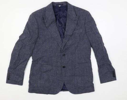 Marks and Spencer Mens Blue Cotton Jacket Blazer Size 40 Regular