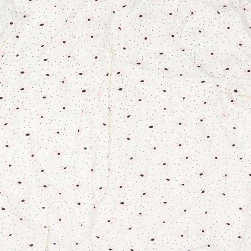 Laura Ashley Womens Ivory Geometric Viscose Basic Blouse Size 12 Round Neck - Floral Polka Dot Print