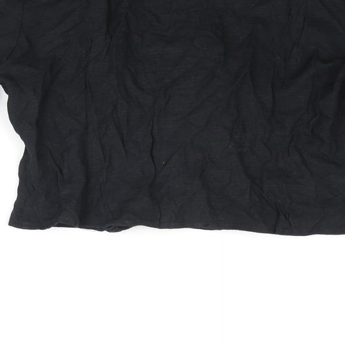 PRETTYLITTLETHING Womens Black Polyester Basic Blouse Size 12 Square Neck