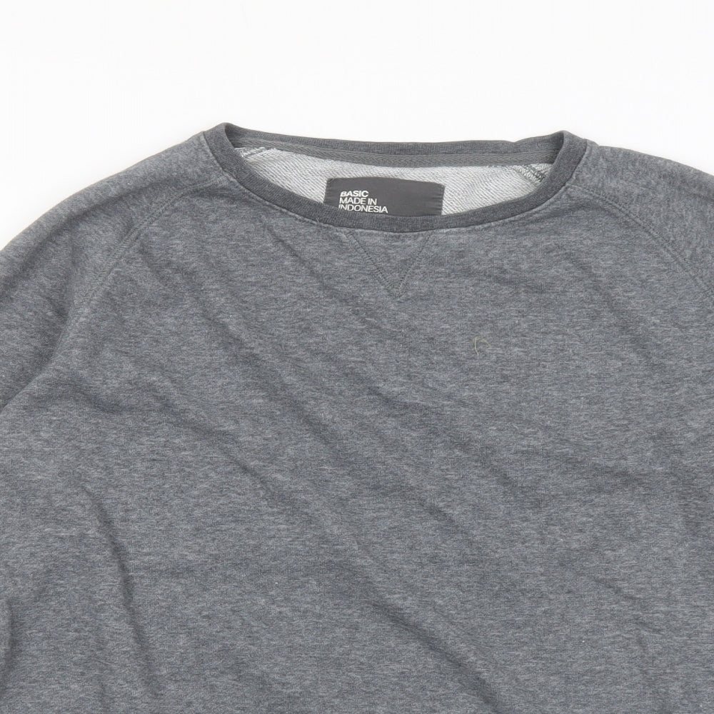 H&M Mens Grey Cotton Pullover Sweatshirt Size M