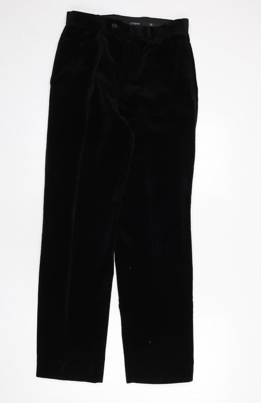 Ciro Citterio Mens Black Polyester Dress Pants Trousers Size 30 in L32 in Regular Zip