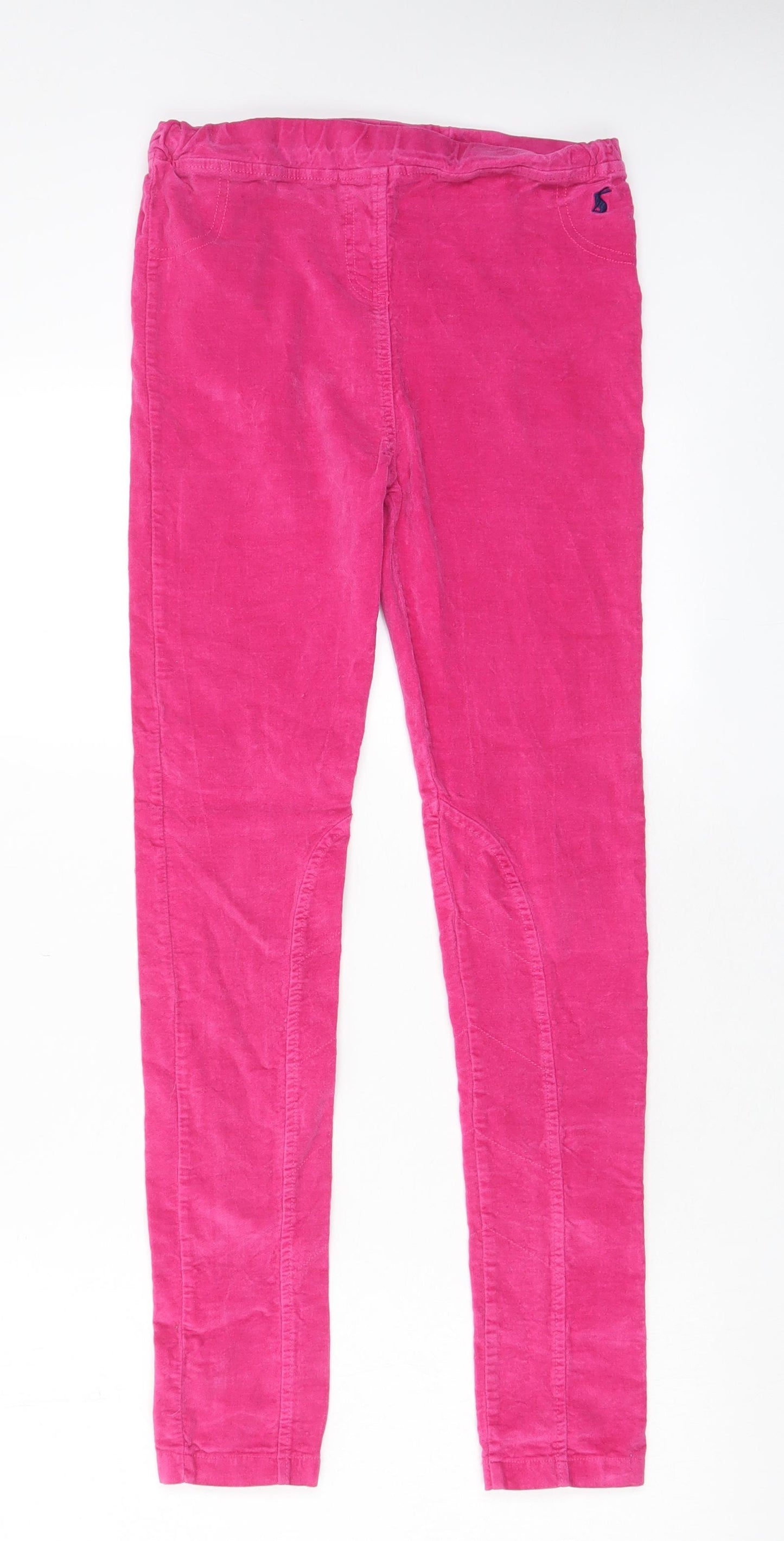 Joules Girls Pink Cotton Capri Trousers Size 11-12 Years L26 in Regular Pullover - Logo, Embroided