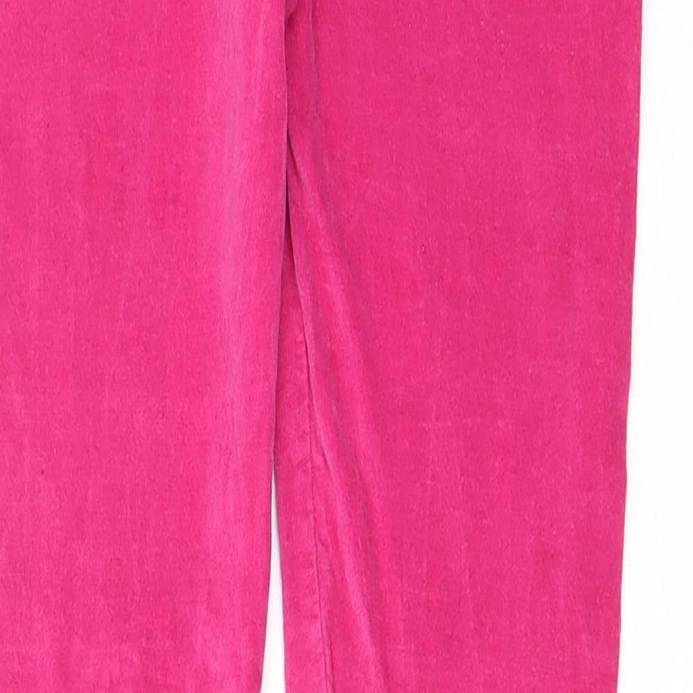 Joules Girls Pink Cotton Capri Trousers Size 11-12 Years L26 in Regular Pullover - Logo, Embroided