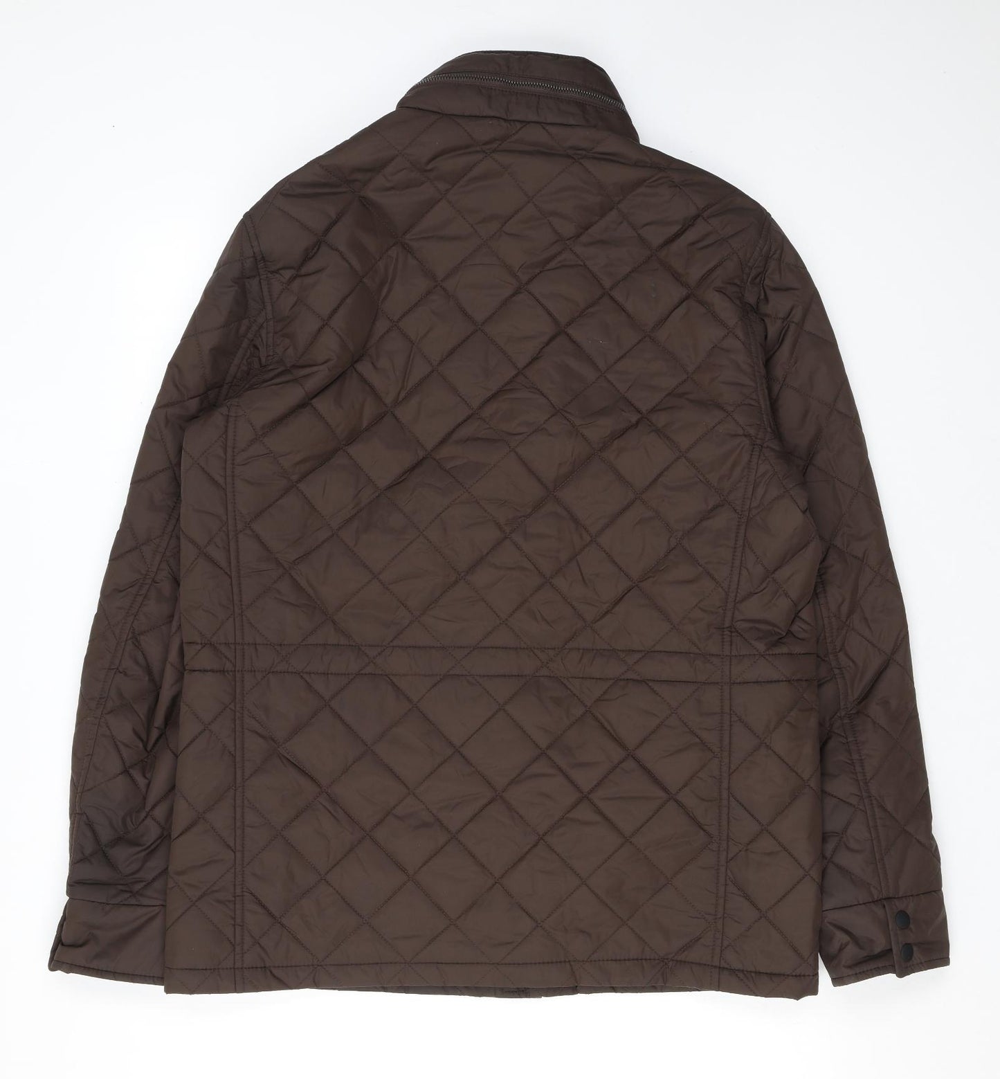 Marks and Spencer Mens Brown Quilted Jacket Size M Zip