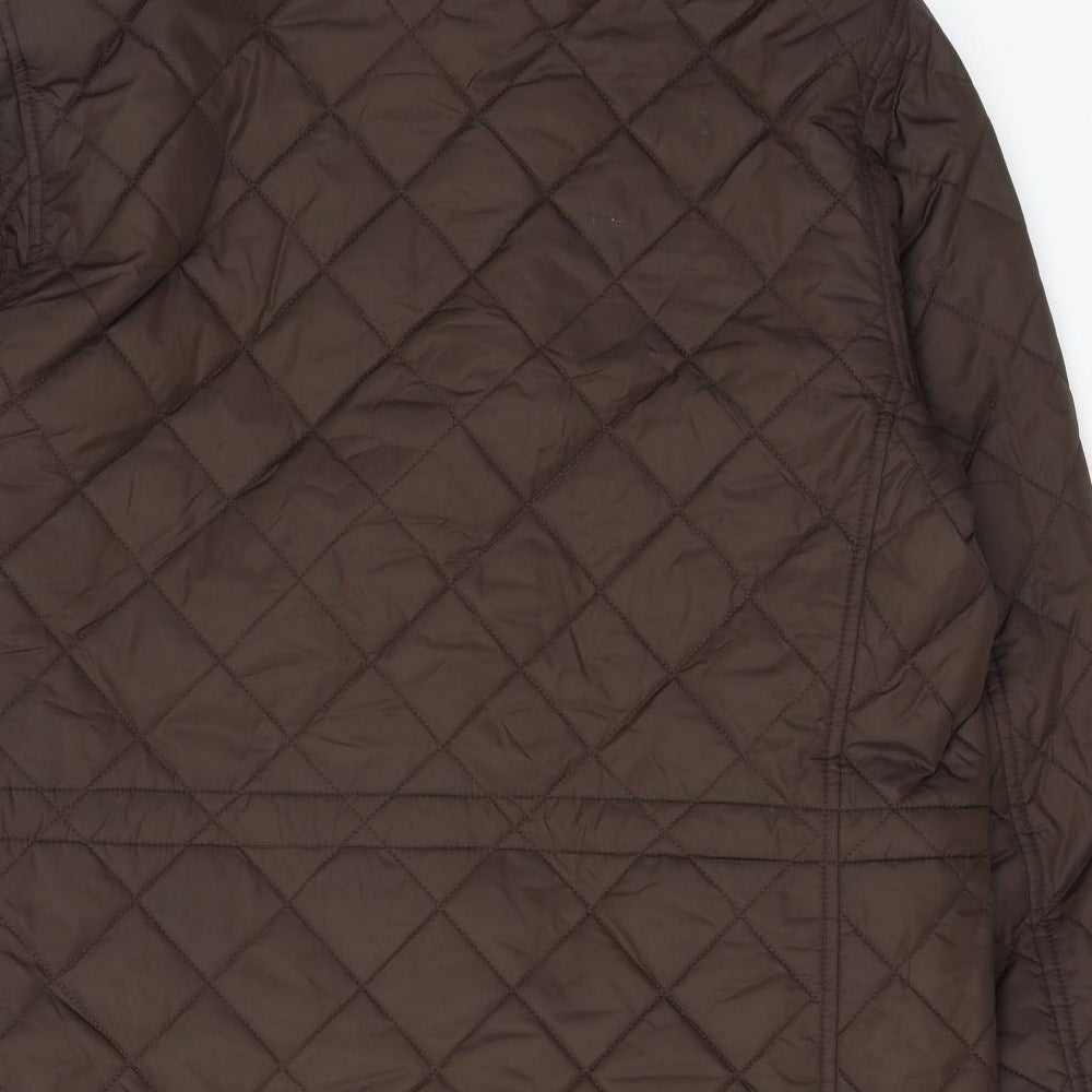 Marks and Spencer Mens Brown Quilted Jacket Size M Zip