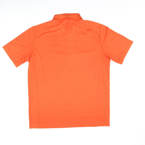 Nike Mens Orange Polyester Polo Size L Collared Button - DGC