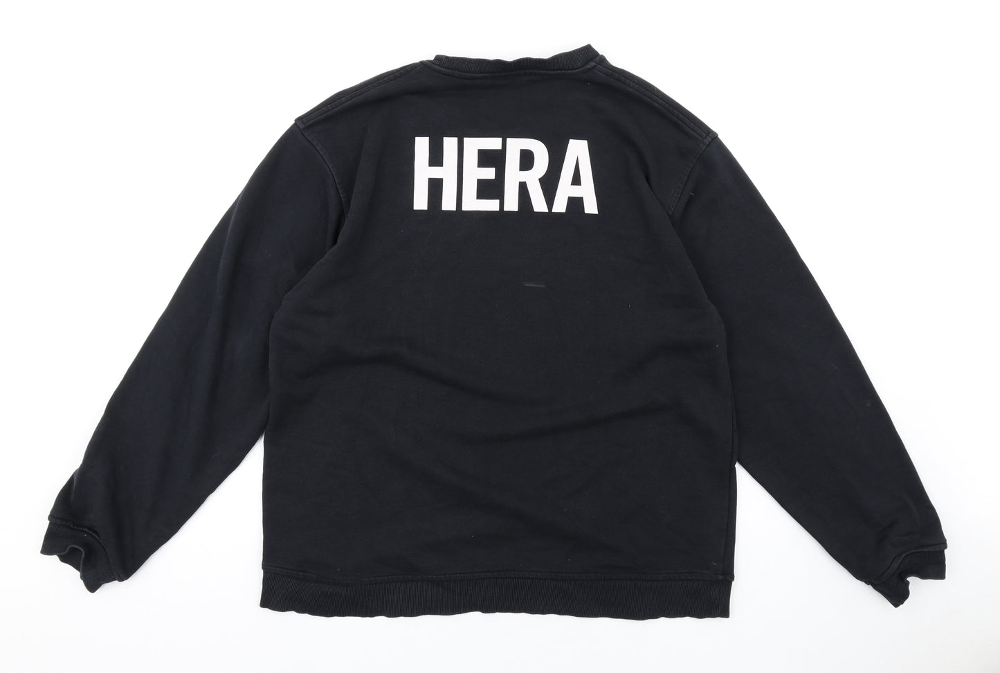 Hera Mens Black Cotton Pullover Sweatshirt Size M