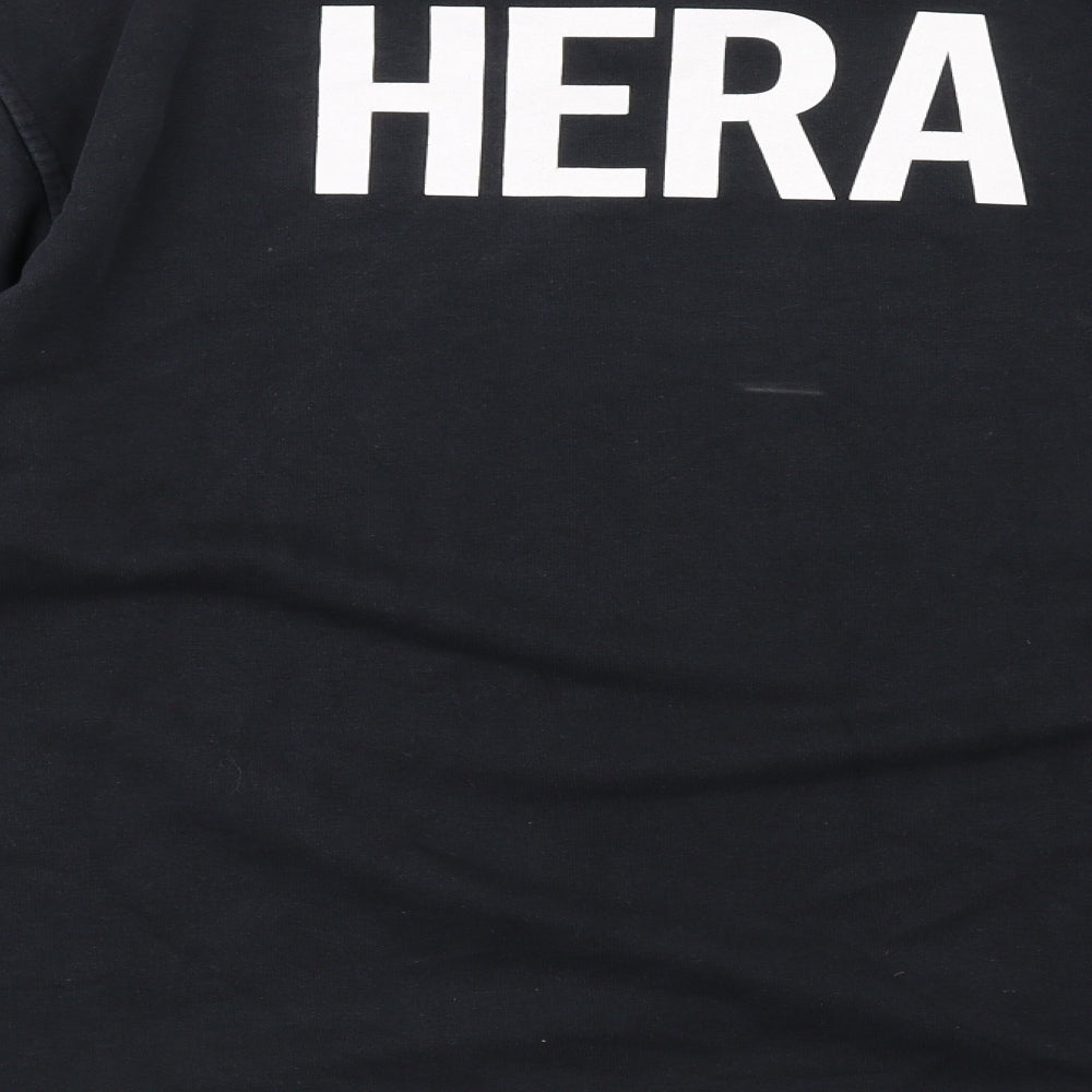 Hera Mens Black Cotton Pullover Sweatshirt Size M