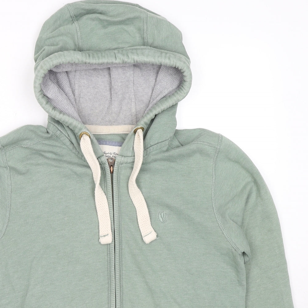 Fat Face Mens Green Cotton Full Zip Hoodie Size S