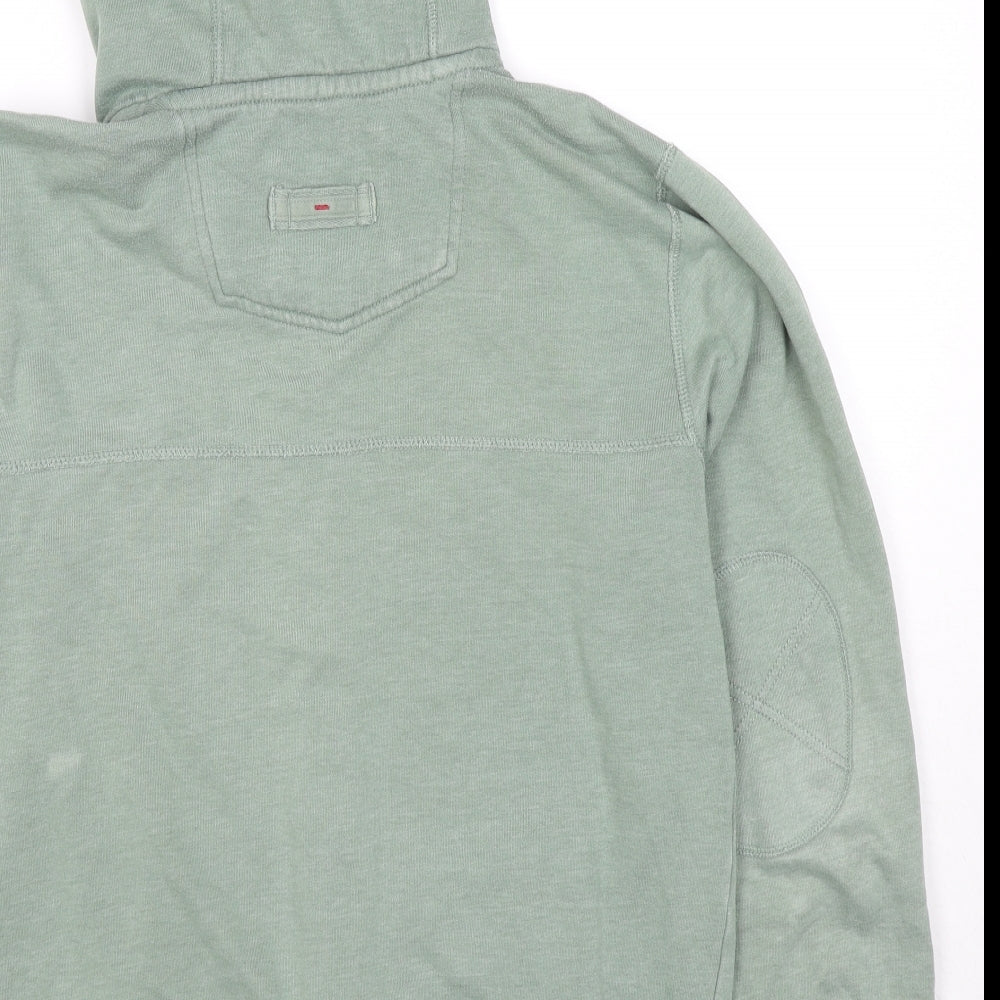 Fat Face Mens Green Cotton Full Zip Hoodie Size S