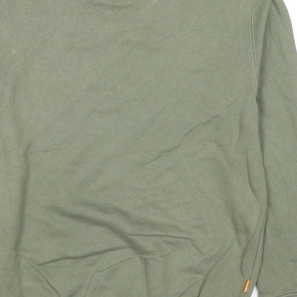 Timberland Mens Green Cotton Pullover Hoodie Size S - Logo