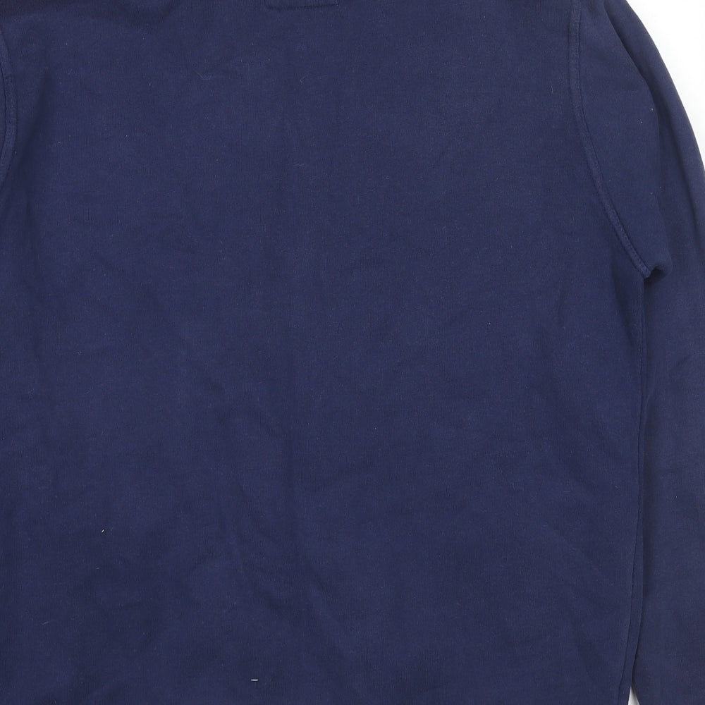 Crew Clothing Mens Blue Cotton Full Zip Sweatshirt Size M