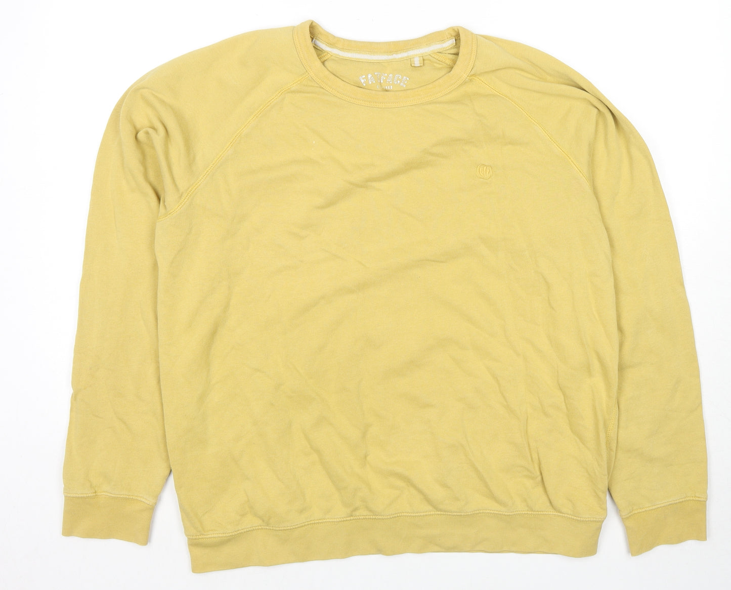 Fat Face Mens Yellow Cotton Pullover Sweatshirt Size L